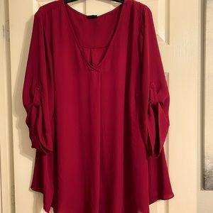 Torrid Tab Sleeve Blouse 4 Magenta